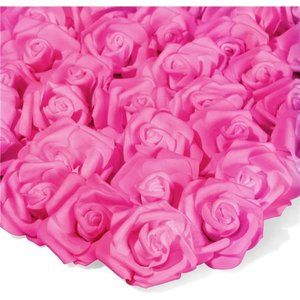 100 Pack Hot Pink Artificial Flowers Bulk Stemless Fake Foam Roses Wedding Decor